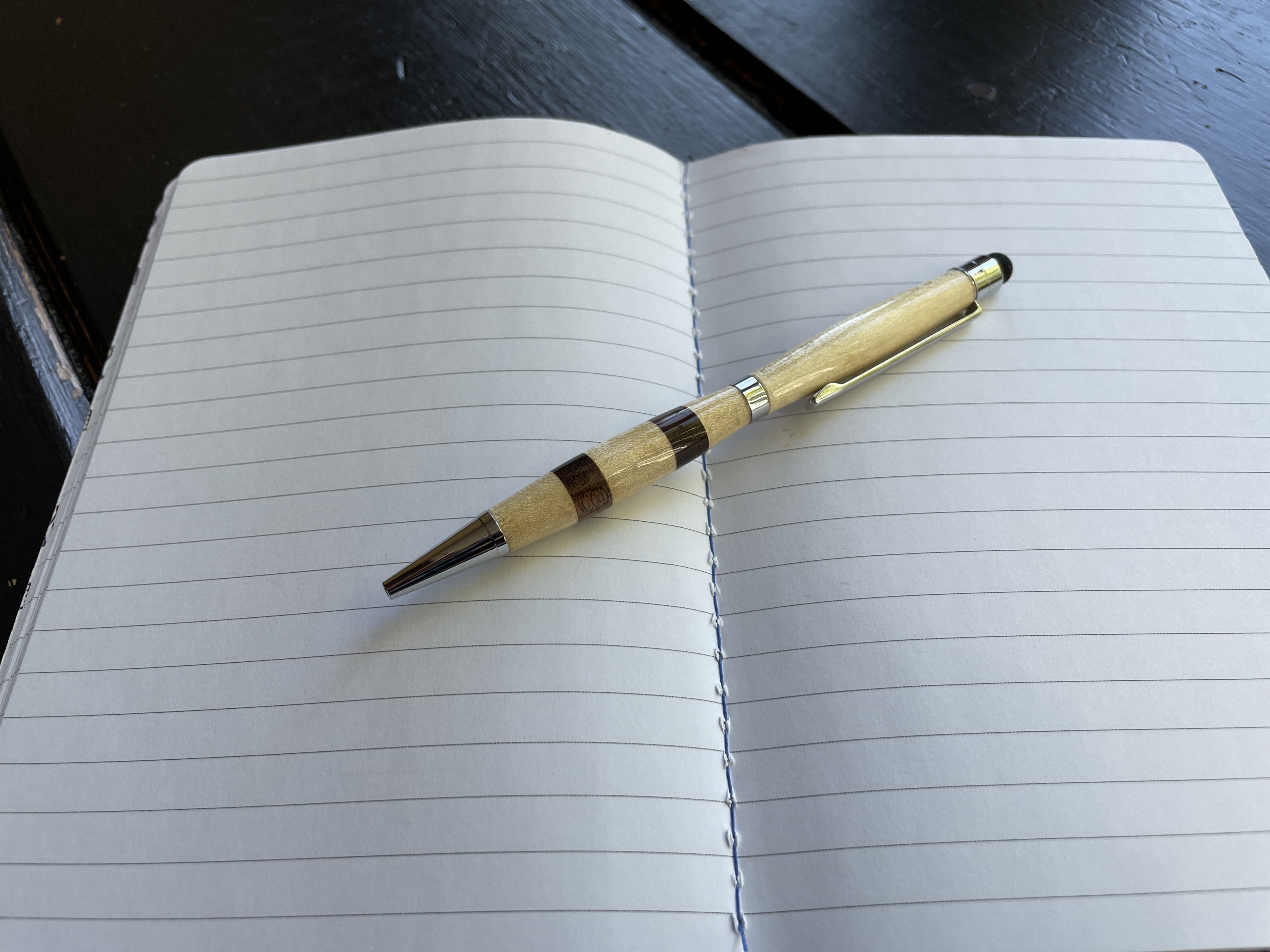 Maple Pen with walnut bands